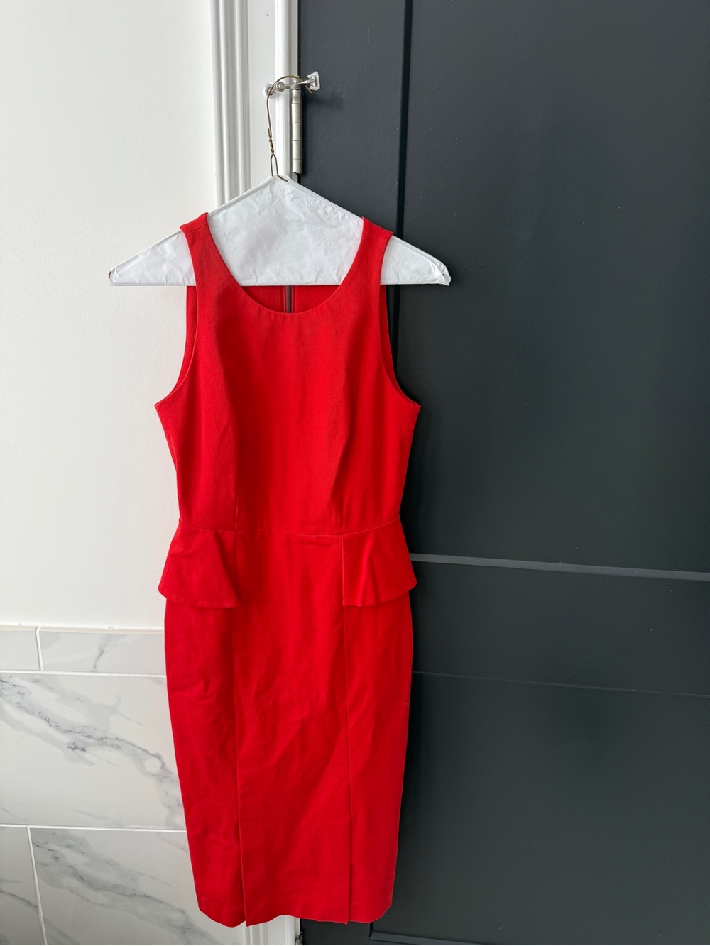 Banana Republic Red Sleeveless Peplum Sheath Dress